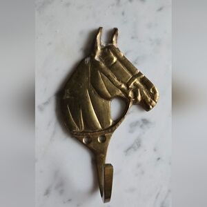 Vintage Solid Brass Horse Head Wall Hook